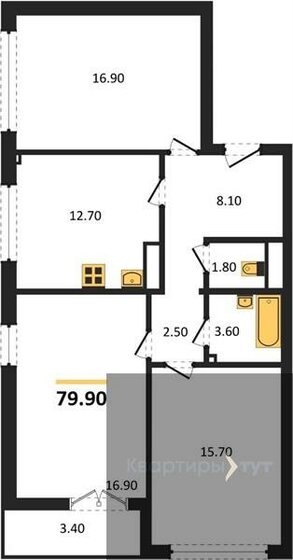 79,9 м², 3-комнатная квартира 8 527 580 ₽ - изображение 17