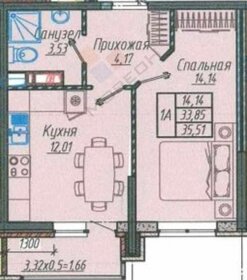 Квартира 33,9 м², 1-комнатная - изображение 1