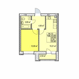 Квартира 36 м², 1-комнатная - изображение 1