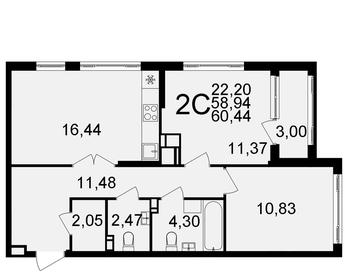 72,9 м², 3-комнатная квартира 7 500 000 ₽ - изображение 25