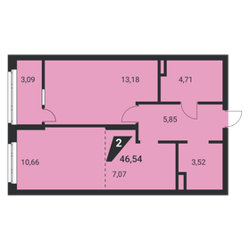 Квартира 46,5 м², 2-комнатная - изображение 2