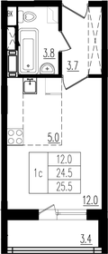 23,3 м², квартира-студия 3 800 000 ₽ - изображение 117