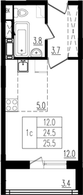 28 м², квартира-студия 4 350 000 ₽ - изображение 31