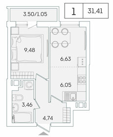 31,4 м², 1-комнатная квартира 5 690 000 ₽ - изображение 75