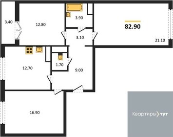 80,4 м², 3-комнатная квартира 8 580 930 ₽ - изображение 23