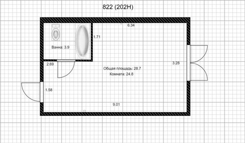 Квартира 28,7 м², студия - изображение 1