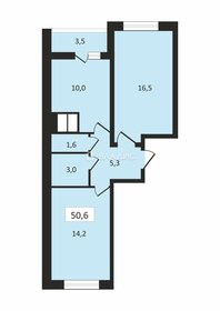 Квартира 50,6 м², 2-комнатная - изображение 2