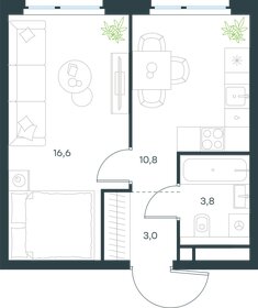 Квартира 34,2 м², 1-комнатная - изображение 1