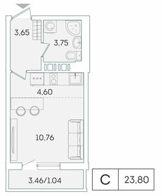 24,4 м², квартира-студия 4 250 000 ₽ - изображение 101