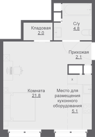 Квартира 35,8 м², 1-комнатные - изображение 1