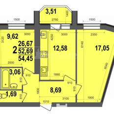 Квартира 54,6 м², 2-комнатная - изображение 2