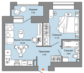 Квартира 43 м², 2-комнатная - изображение 1