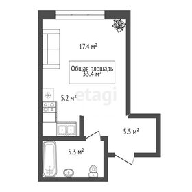 Квартира 35 м², 1-комнатная - изображение 1