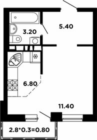 Квартира 28,3 м², студия - изображение 1