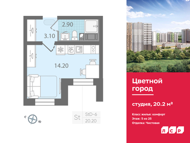 20,2 м², квартира-студия 4 254 120 ₽ - изображение 75