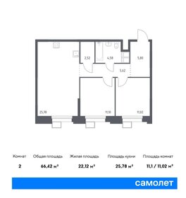 61,3 м², 2-комнатная квартира 15 490 000 ₽ - изображение 115