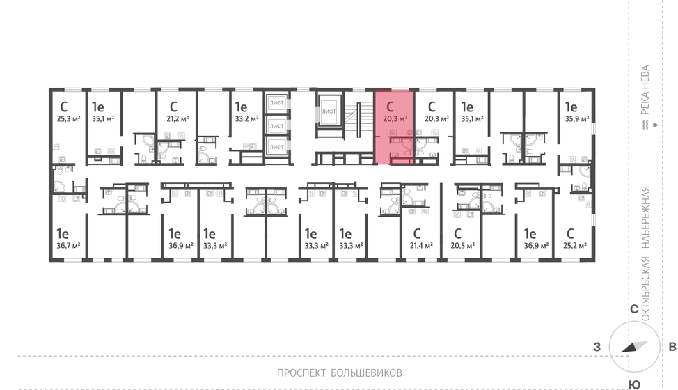 20,3 м², квартира-студия 5 162 290 ₽ - изображение 41