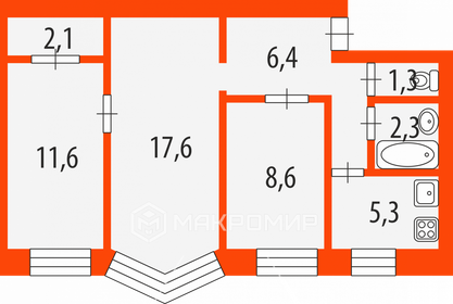 56 м², 3-комнатная квартира 6 100 000 ₽ - изображение 60