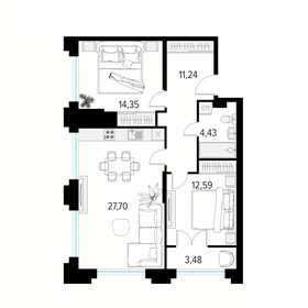 76,7 м², 2-комнатная квартира 11 958 960 ₽ - изображение 82