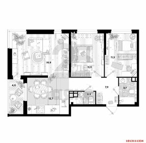 Квартира 74 м², 3-комнатная - изображение 1