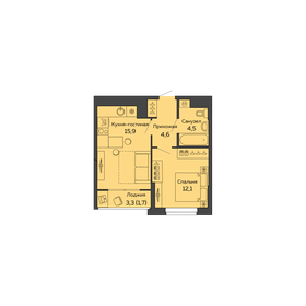41,1 м², 1-комнатная квартира 6 900 000 ₽ - изображение 96