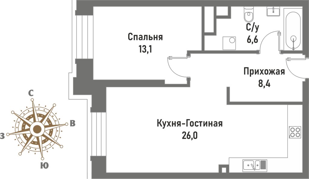 Варианты планировок ЖК «Ренессанс» - планировка 8