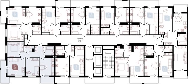 68,3 м², 3-комнатная квартира 9 186 350 ₽ - изображение 78