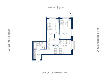 Квартира 55,9 м², 2-комнатная - изображение 1