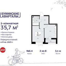 Квартира 35,7 м², 1-комнатная - изображение 3