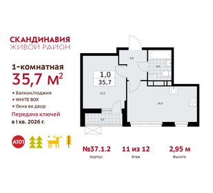 35,7 м², 1-комнатная квартира 12 597 879 ₽ - изображение 6