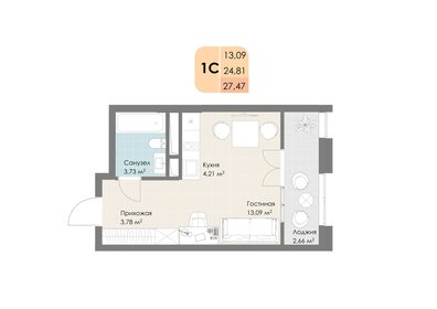 27,7 м², квартира-студия 7 028 180 ₽ - изображение 18