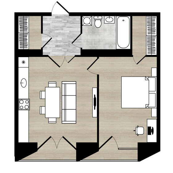 41,8 м², 1-комнатная квартира 6 479 000 ₽ - изображение 1