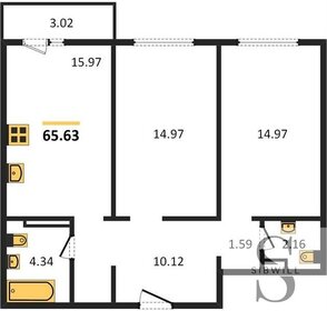 65,6 м², 2-комнатная квартира 7 110 096 ₽ - изображение 52