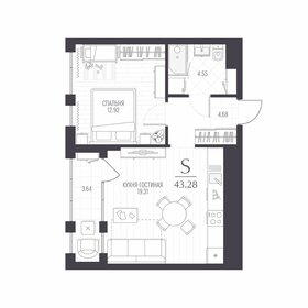 46,8 м², 1-комнатная квартира 7 817 270 ₽ - изображение 65