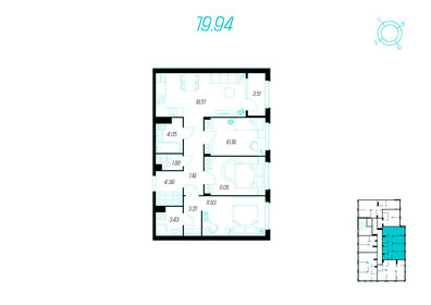 Квартира 79,9 м², 3-комнатная - изображение 1