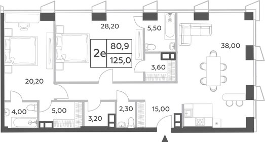 122 м², 2-комнатная квартира 64 563 496 ₽ - изображение 32