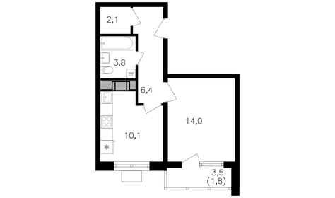 39,2 м², 1-комнатная квартира 17 836 000 ₽ - изображение 63