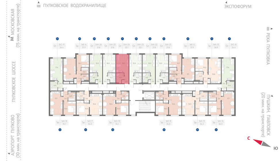 21,8 м², квартира-студия 4 985 660 ₽ - изображение 63