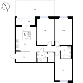 86,7 м², 3-комнатная квартира 14 565 600 ₽ - изображение 20