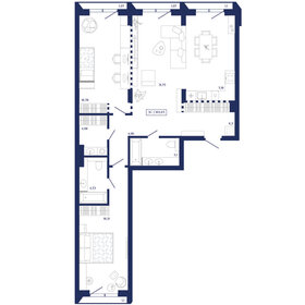 Квартира 105 м², 3-комнатная - изображение 1