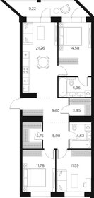 Квартира 96,1 м², 3-комнатная - изображение 1