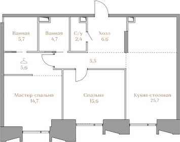 107,7 м², 3-комнатные апартаменты 86 160 000 ₽ - изображение 86