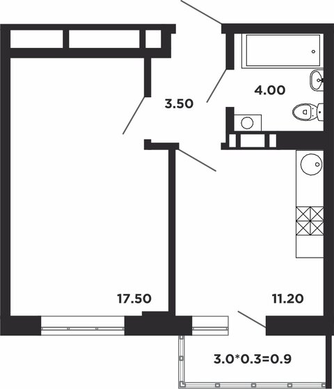 37,3 м², 1-комнатная квартира 6 564 800 ₽ - изображение 1