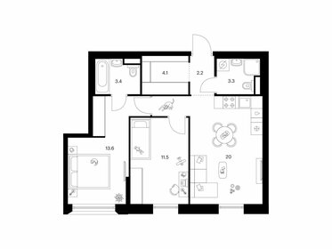 Квартира 58,1 м², 2-комнатная - изображение 1