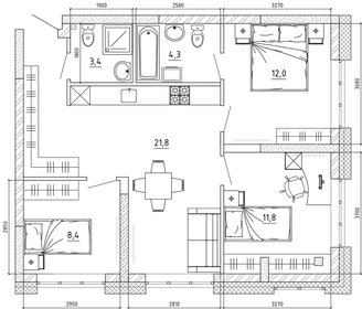 68,1 м², 3-комнатная квартира 8 172 000 ₽ - изображение 42