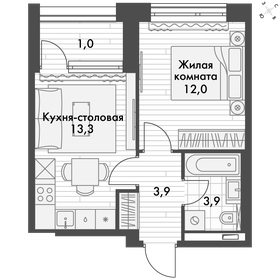 38,9 м², 1-комнатная квартира 12 197 756 ₽ - изображение 12