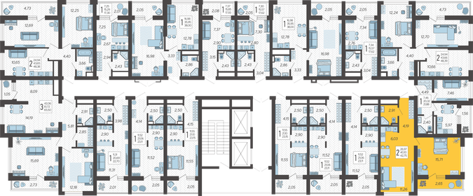 42,8 м², 2-комнатная квартира 17 164 124 ₽ - изображение 2