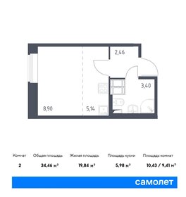 35,2 м², 1-комнатная квартира 6 350 000 ₽ - изображение 65