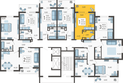 25,4 м², квартира-студия 3 800 000 ₽ - изображение 143