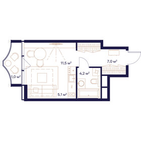 28 м², апартаменты-студия 14 299 000 ₽ - изображение 109